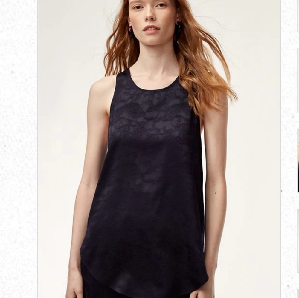 Aritzia Wilfred Sèvres Blouse Navy Sleeveless Top
